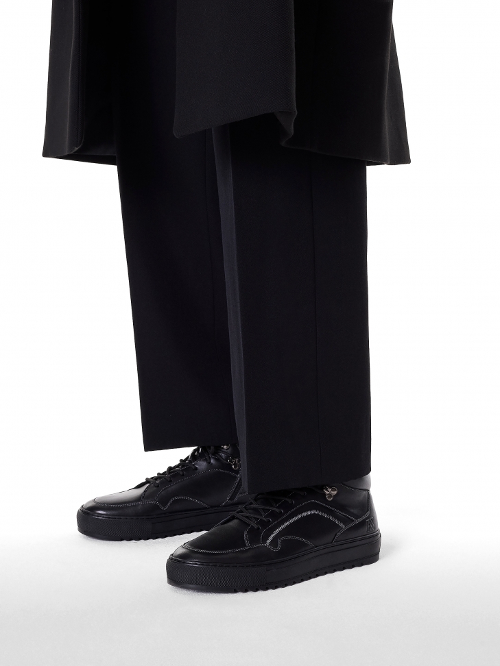 Skórzane czarne hight sneakers