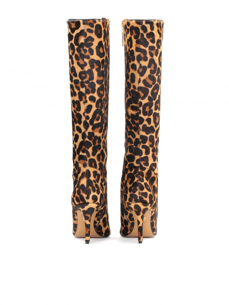 Eleganckie kozaki damskie z motywem panterki