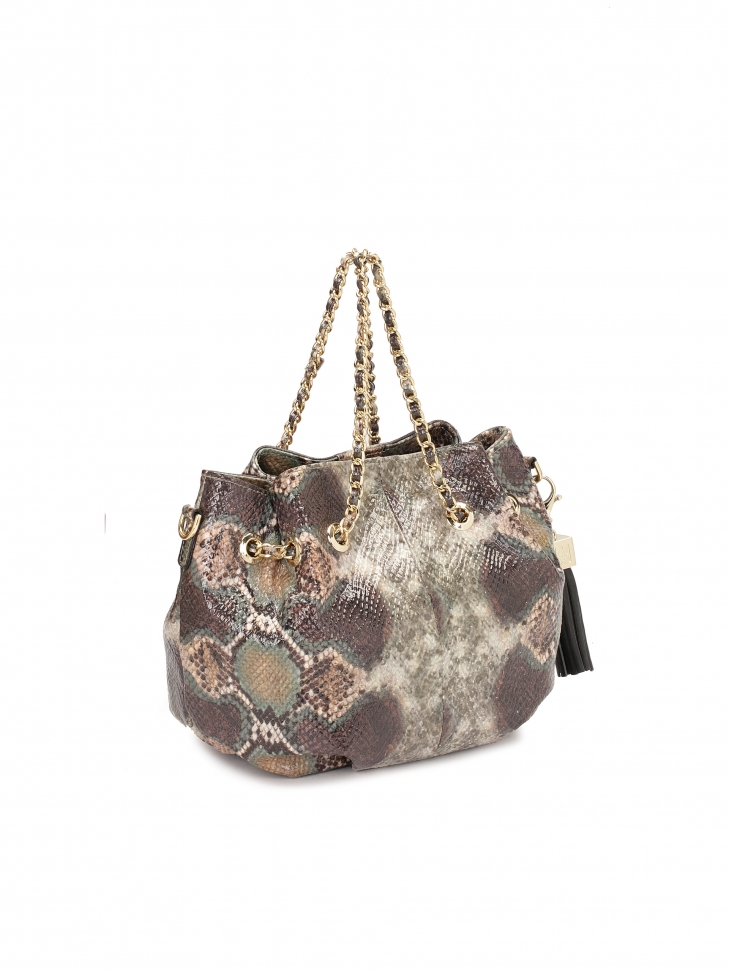 Worek z tłoczonej skóry w zwierzęcy print