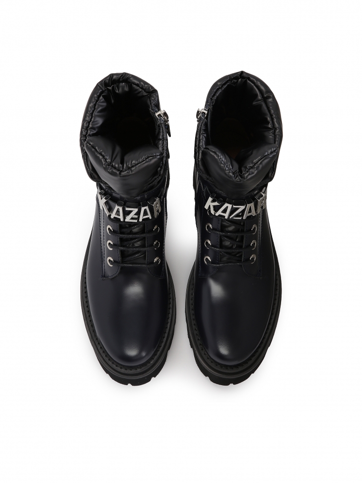 Grafitowe trzewiki z odpinanym paskiem z napisem