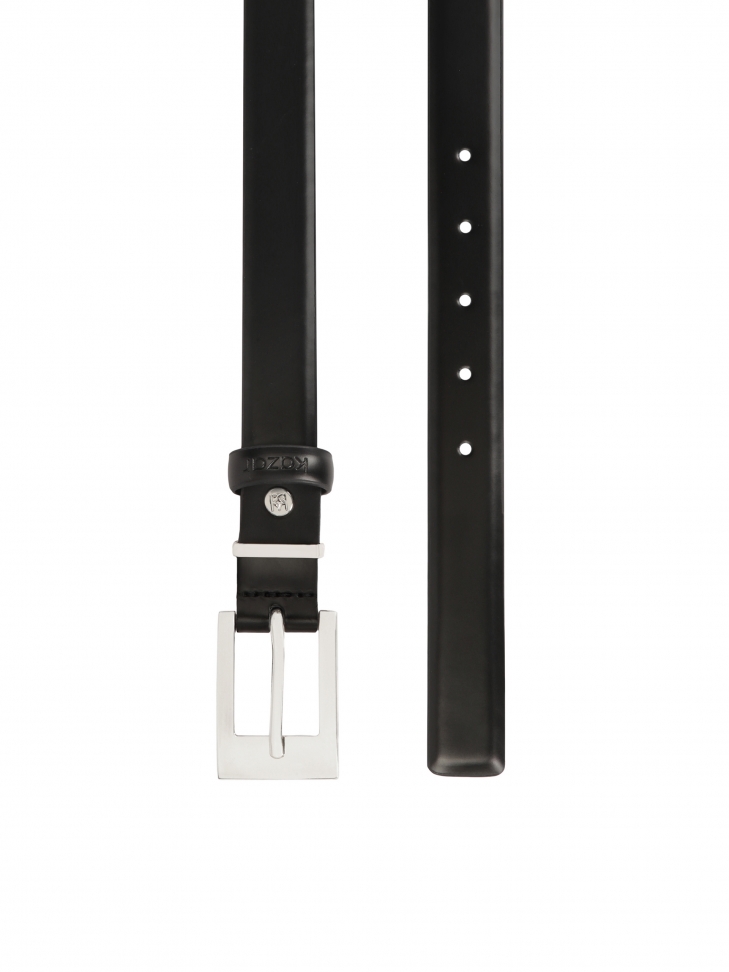 Wąski pasek z gładkiej czarnej skóry