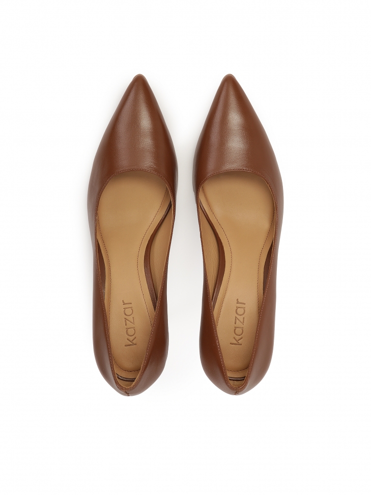 Brązowe czółenka na komfortowym obcasie