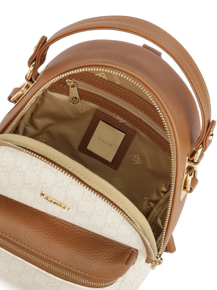 Dwukolorowy plecak 2w1 ze skóry