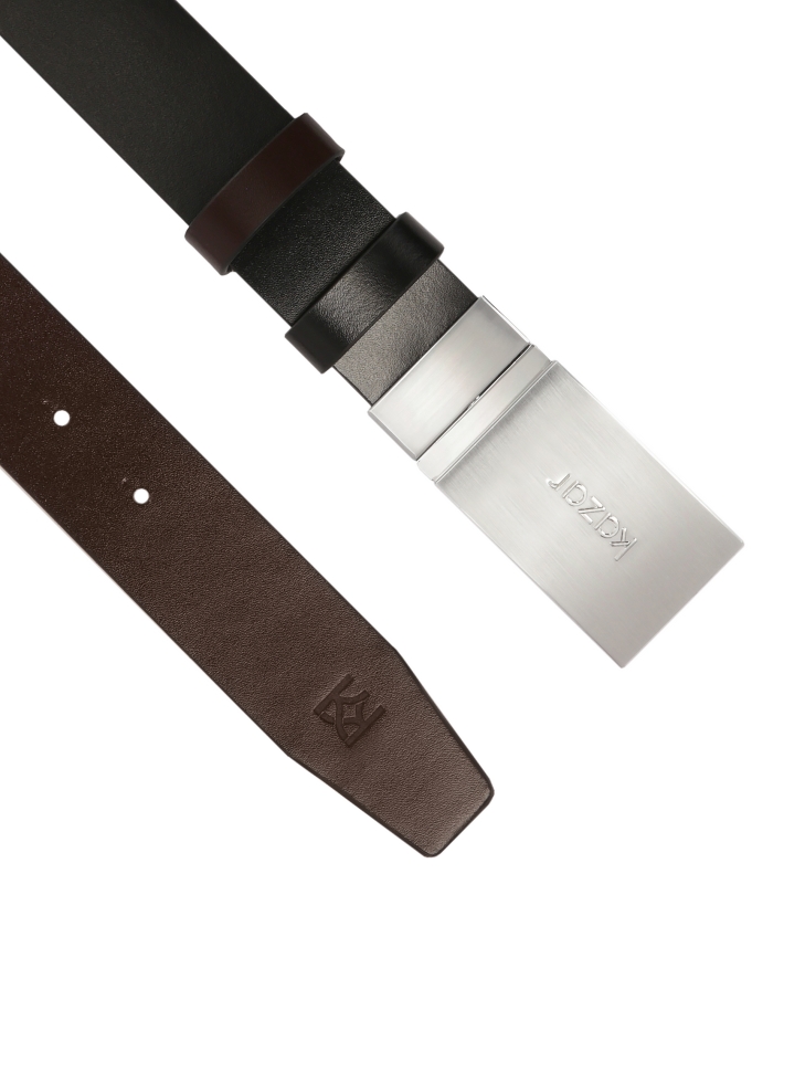 Dwustronny pasek z pełną metalową klamrą