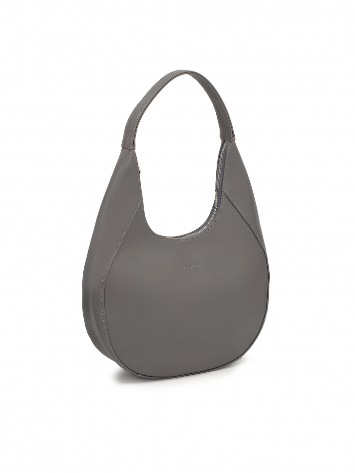 Szara torebka na ramię w kształcie półksiężyca