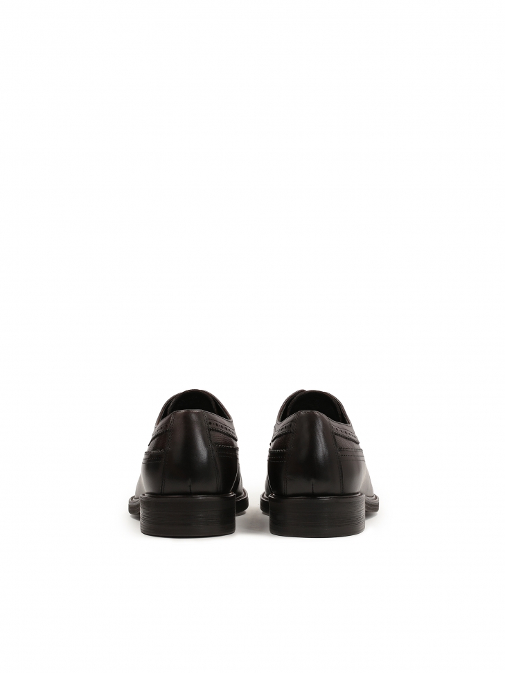 Casualowe brązowe Brogsy męskie ze skóry licowej