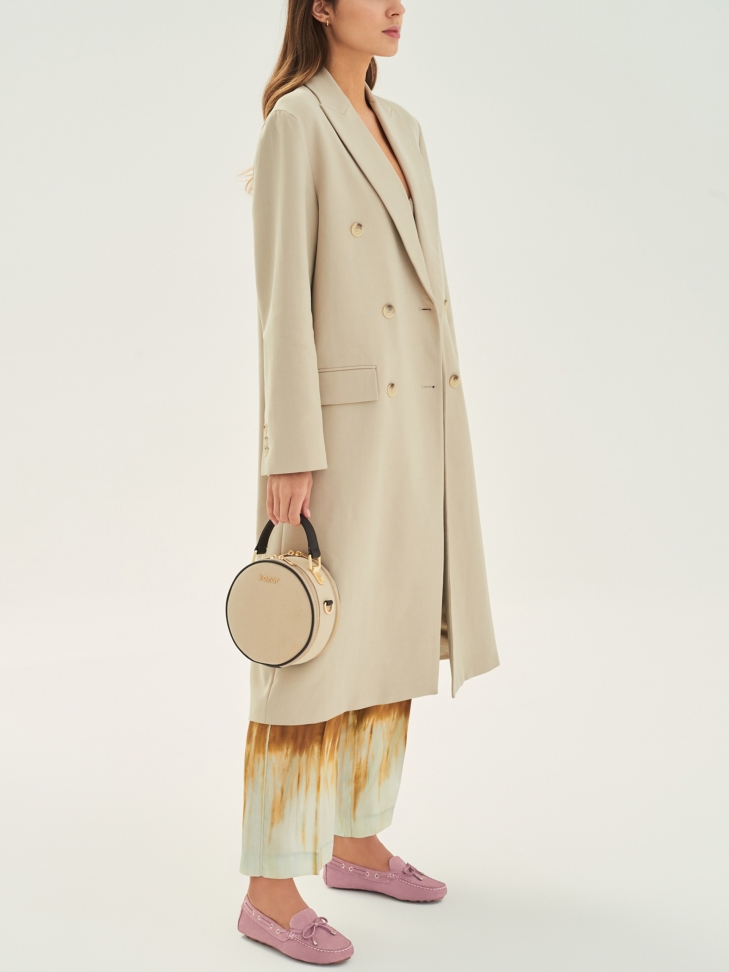 Różowe mokasyny damskie z rzemykiem i kokardką