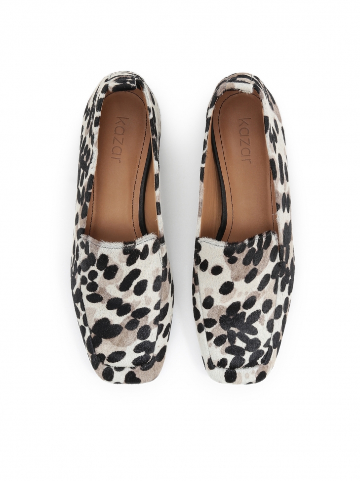 Beżowo-czarne półbuty damskie