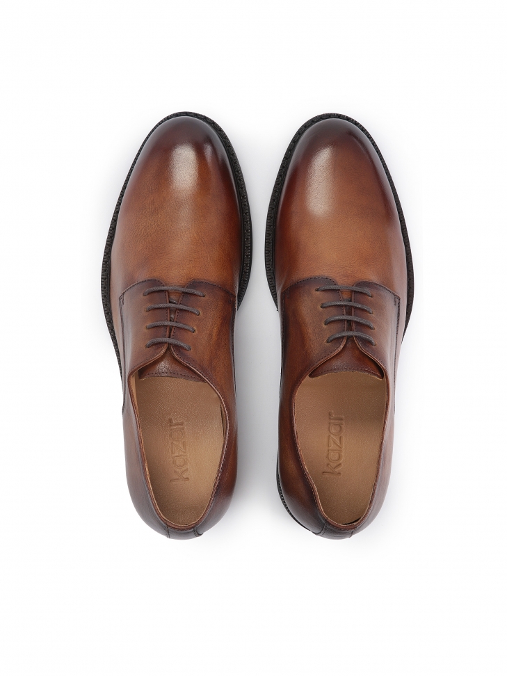 Brązowe półbuty męskie z otwartą przyszwą