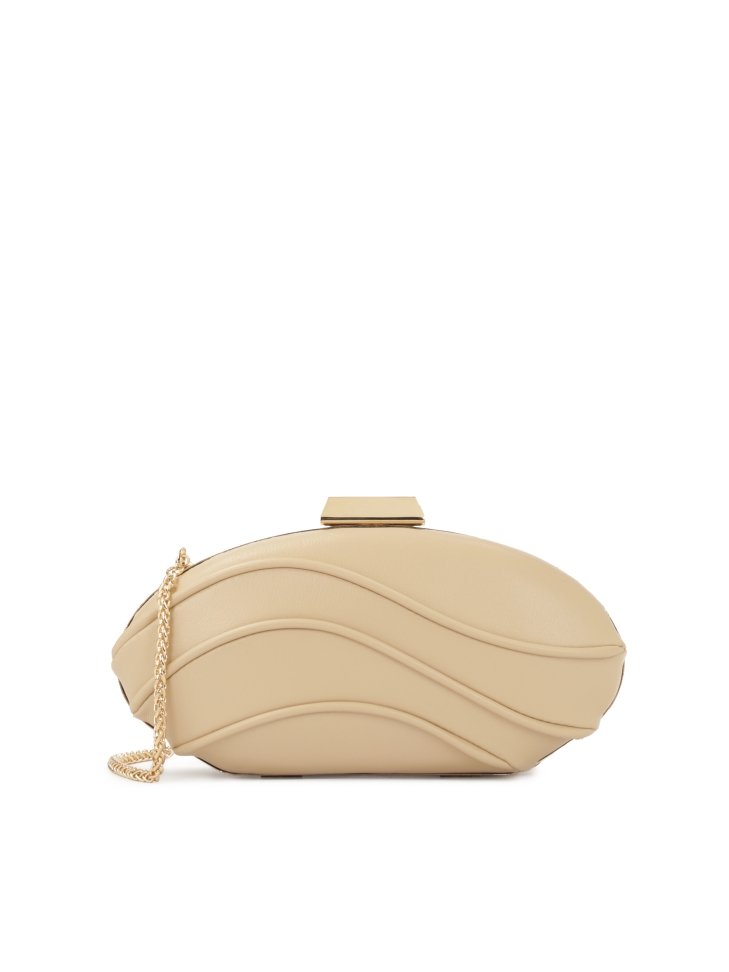 Awangardowa kopertówka do ręki z grawerowanym logo KAZAR