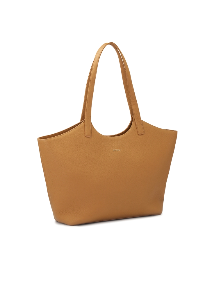 Jasnobrązowa tote bag z uchwytami na ramię