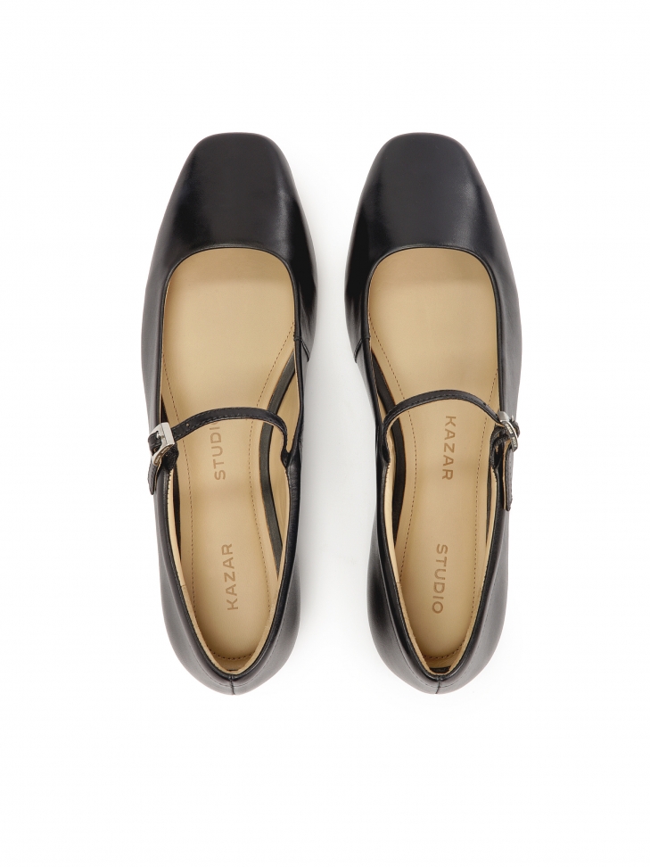 Czarne baleriny z kwadratowym noskiem