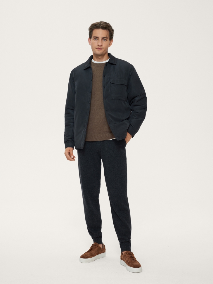 Zamszowe sneakersy męskie na grubej podeszwie ze żłobieniem