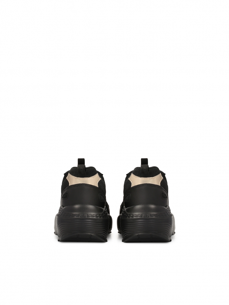 Skórzane sneakersy damskie na grubej podeszwie