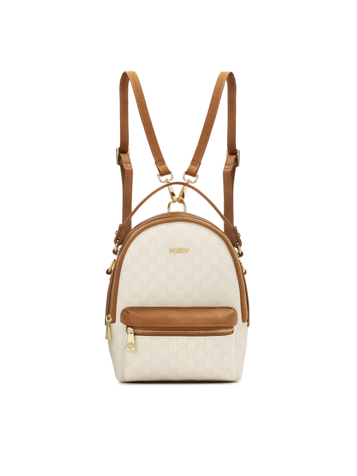 Dwukolorowy plecak 2w1 ze skóry