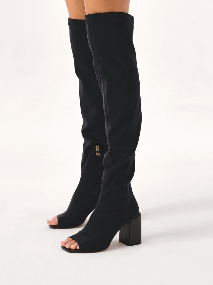 Muszkieterki peep toe z tkaniny