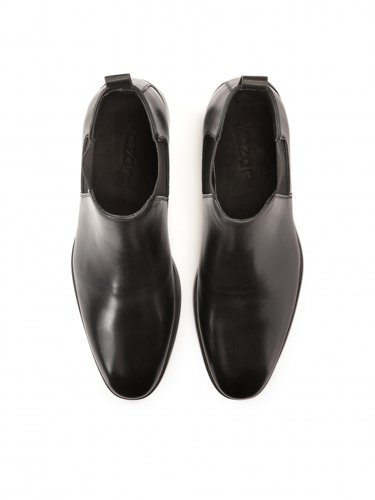 Czarne skórzane sztyblety męskie