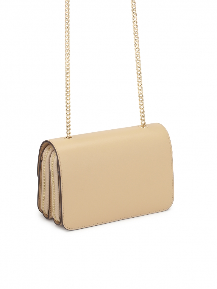 Beżowa listonoszka harmonijka z klapą