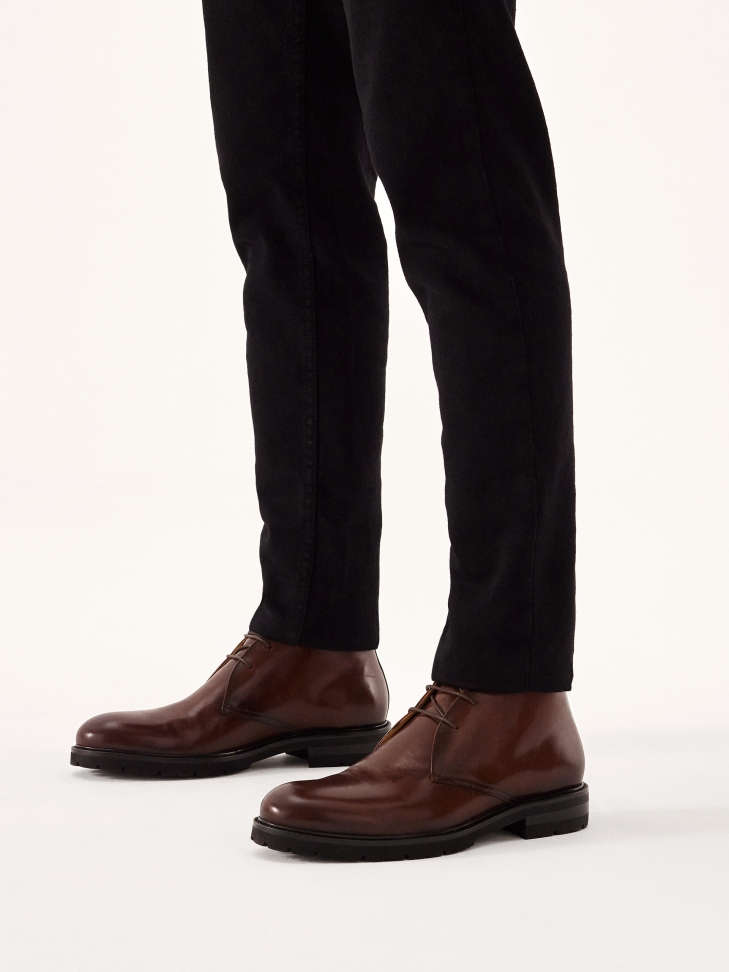 Eleganckie brązowe trzewiki męskie