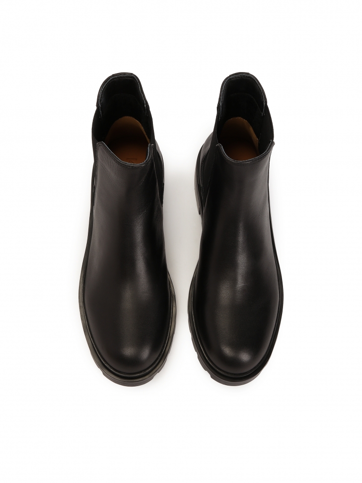 Skórzane sztyblety z elastycznymi wstawkami