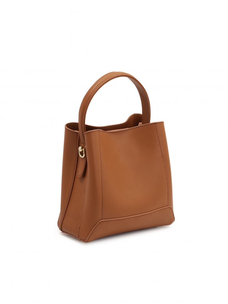 Brązowa minimalistyczna torebka ze skóry