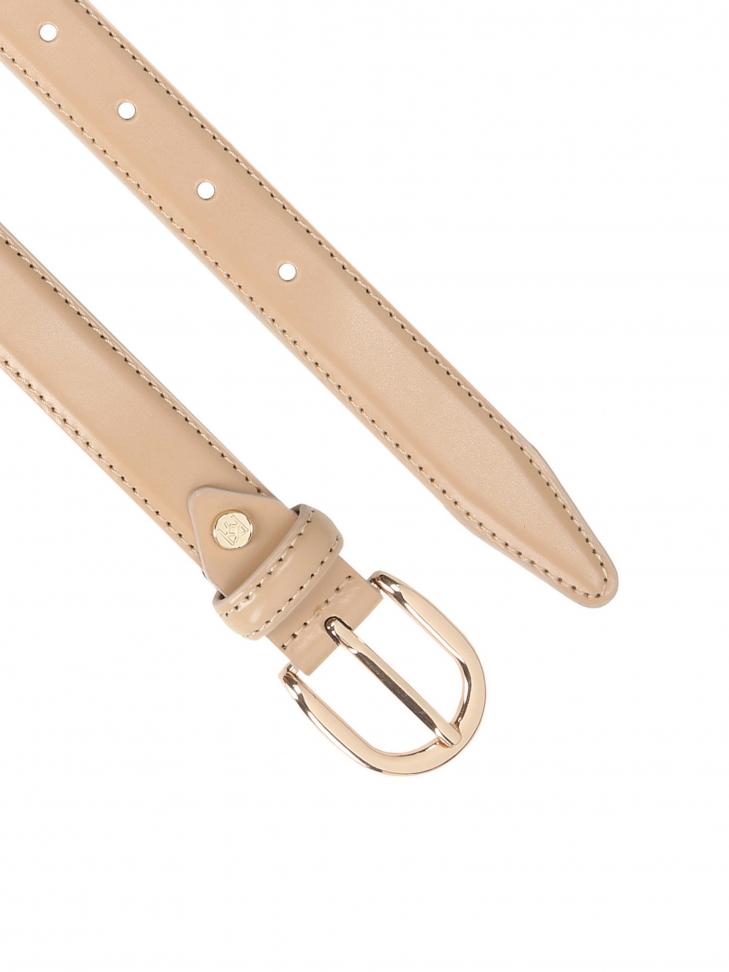 Elegancki wąski pasek z zaoągloną klamrą