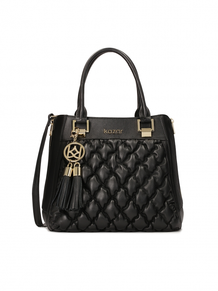 Czarna elegancka torebka z miękkiej skóry