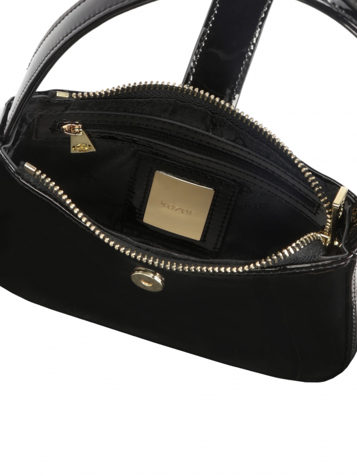 Minimalistyczna czarna torebka z monogramem KAZAR