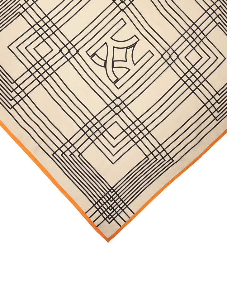 Kwadratowa apaszka z jedwabiu w geometryczne wzory