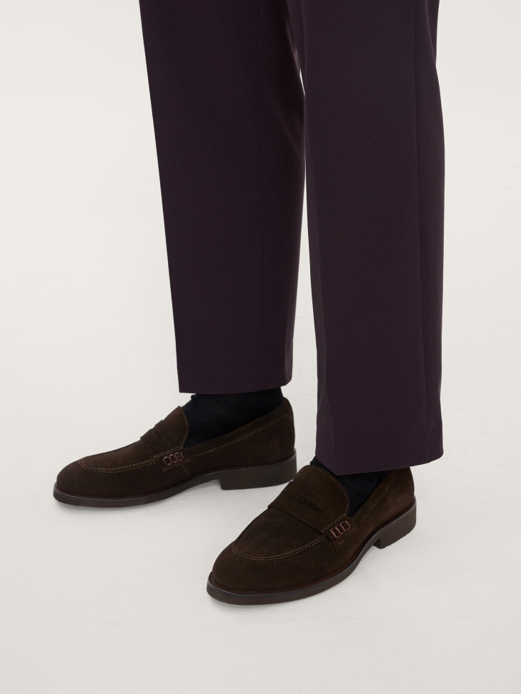 Zamszowe loafersy męskie w brązowym kolorze