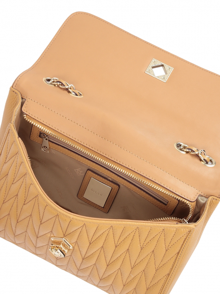 Skórzana torebka na łańcuszku w efektowny wzór