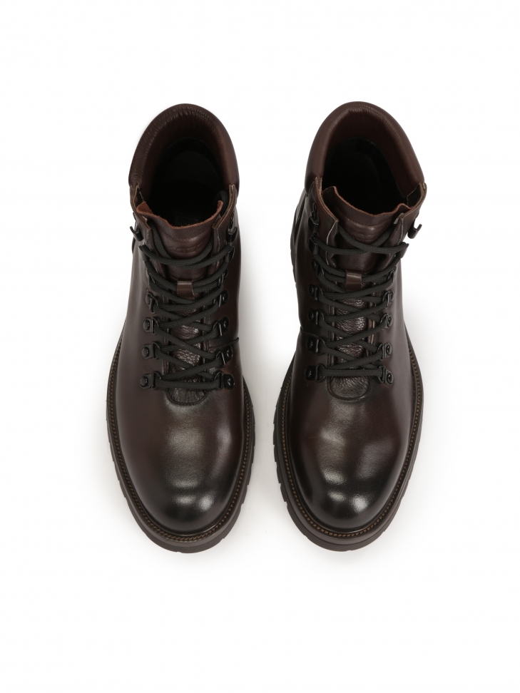 Ocieplane trzewiki męskie na trepowej podeszwie