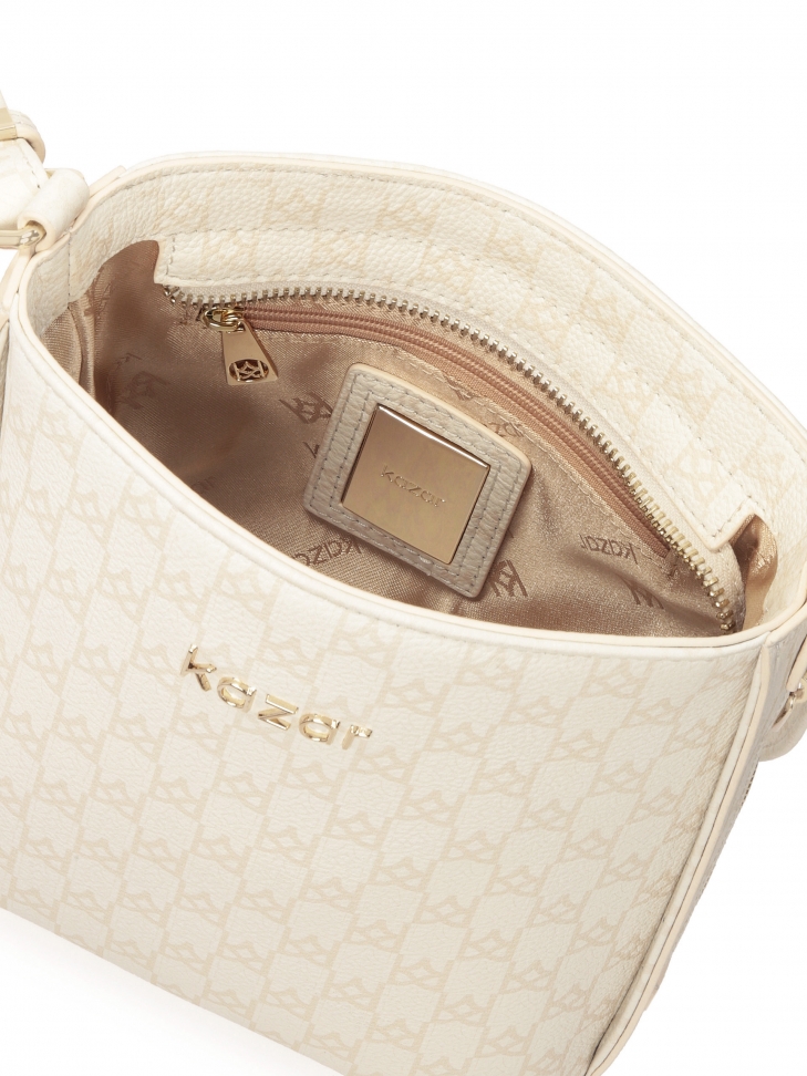 Mała listonoszka w monogramy KAZAR z długim paskiem