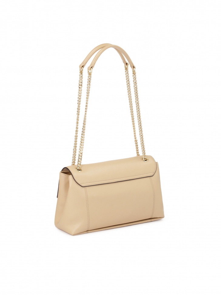Beżowa torebka z klapą
