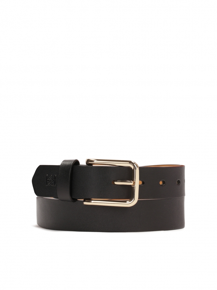 Uniwersalny czarny pasek ze otą klamrą