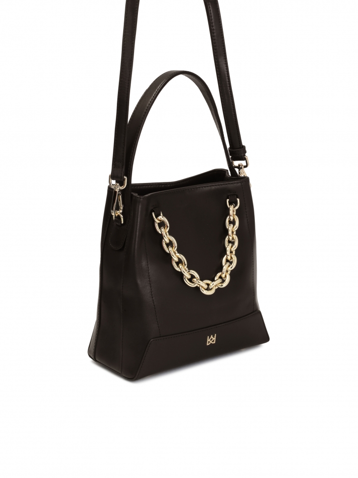 Elegancka ciemnobrązowa torebka w stylu shopper bag