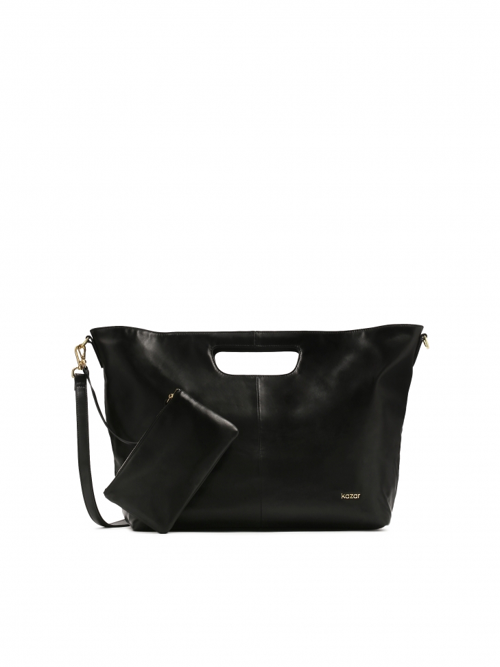 Duża torebka skórzana z saszetką