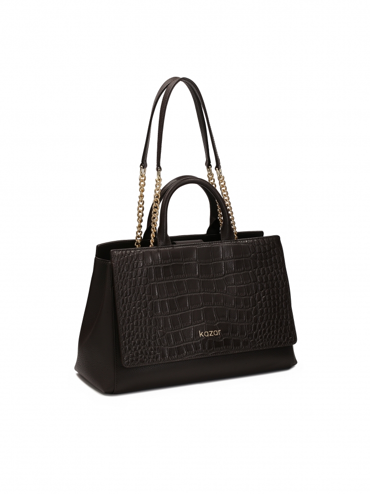 Szykowna torebka w formie kuferka z rączkami