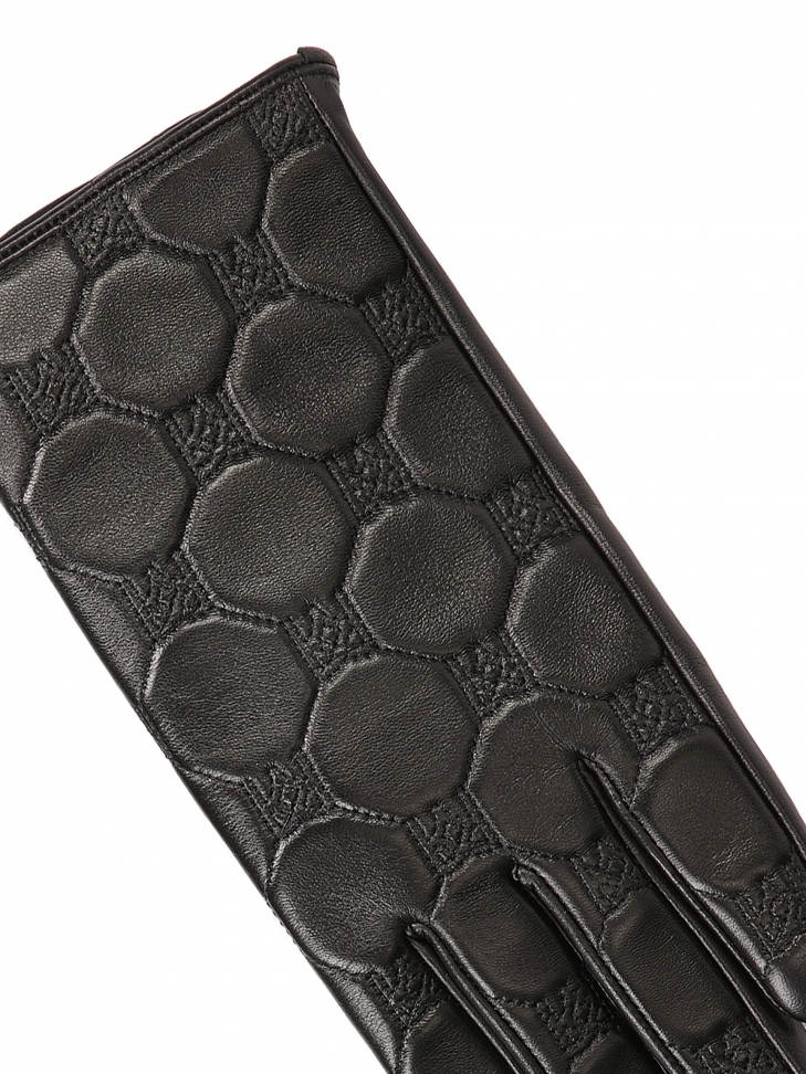 Skórzane rękawiczki w oryginalny wzór