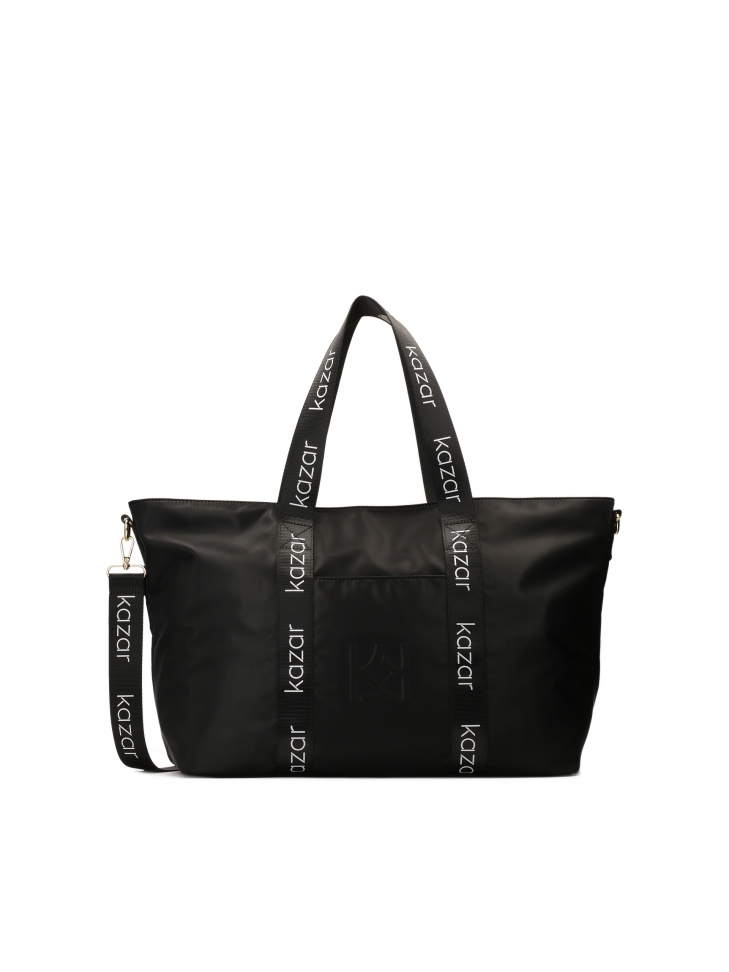 Tekstylna tote bag z recyklingu z logowaną taśmą