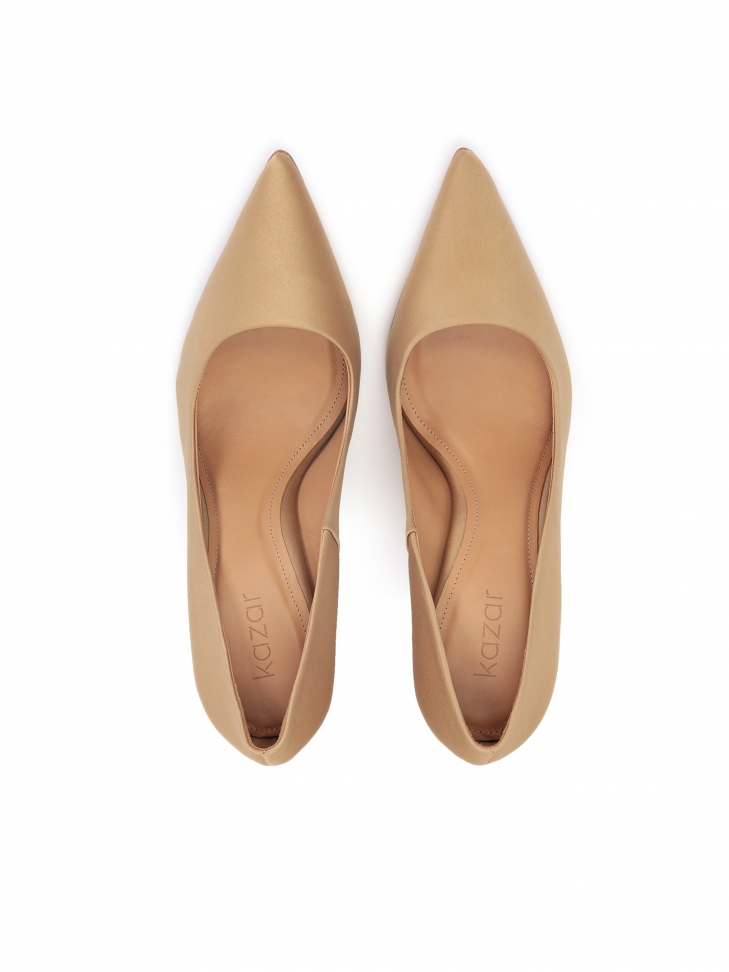 Brązowe czółenka z wysokiej jakości tkaniny