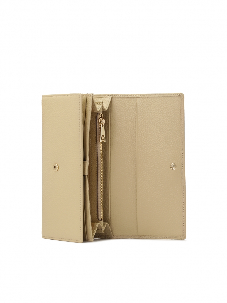 Podłużny pojemny portfel ze skóry