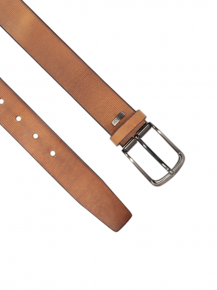 Brązowy pasek męski podeślony tłoczonym printem