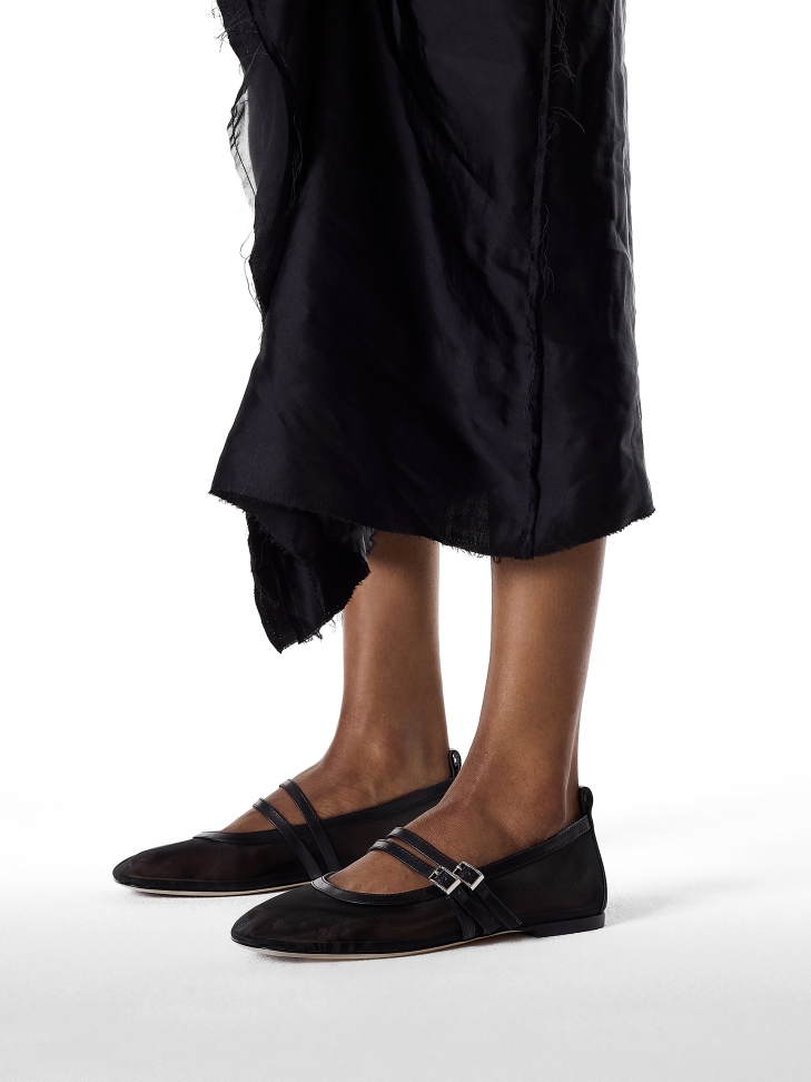 Siateczkowe baleriny z dwoma paskami