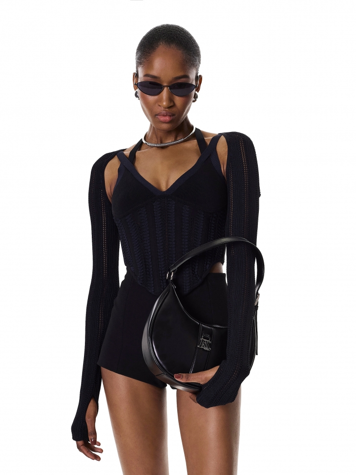 Skórzana torebka z ótkim uchwytem na ramię