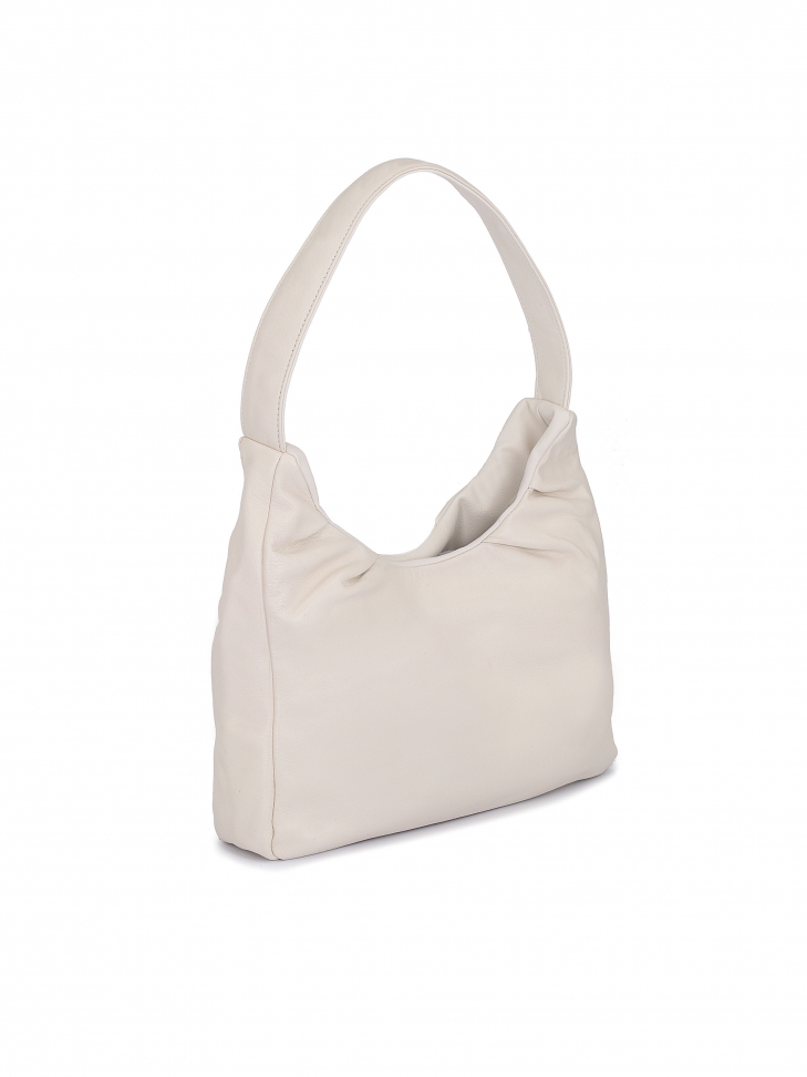 Torebka skórzana w kolorze amanej bieli