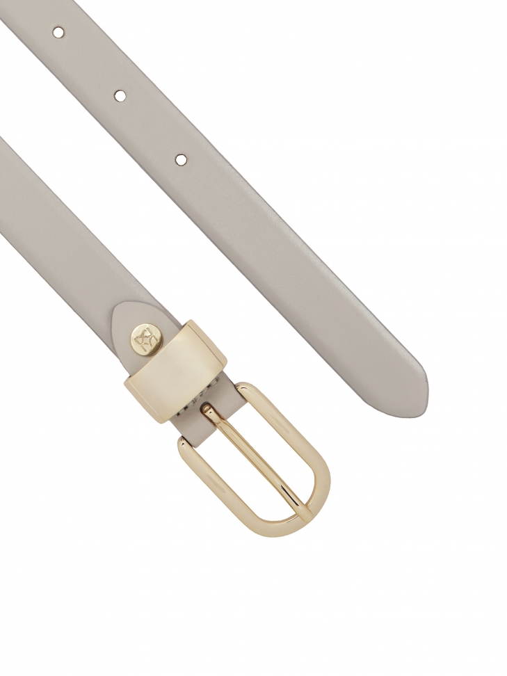 Szary pasek z gładkiej skóry