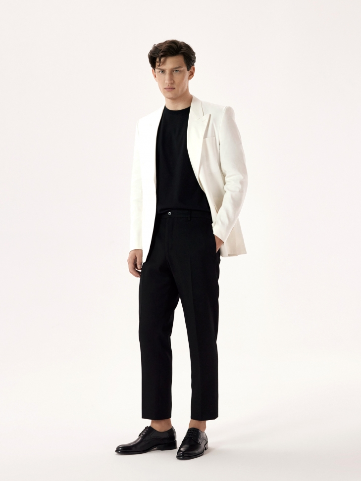 Czarne skórzane półbuty męskie