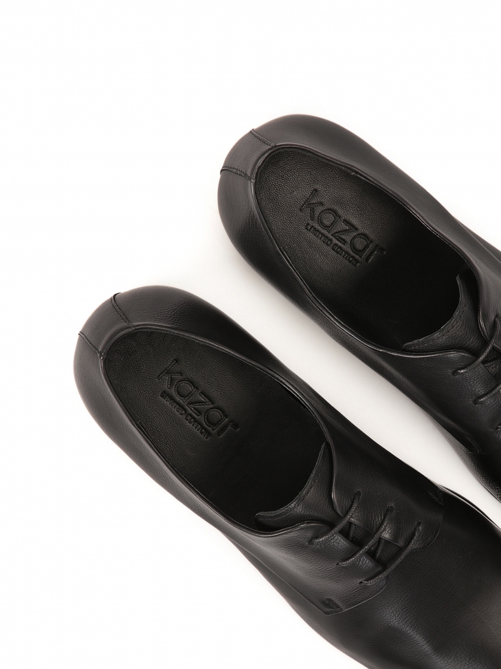 Formalne skórzane półbuty ze skórzaną podeszwą