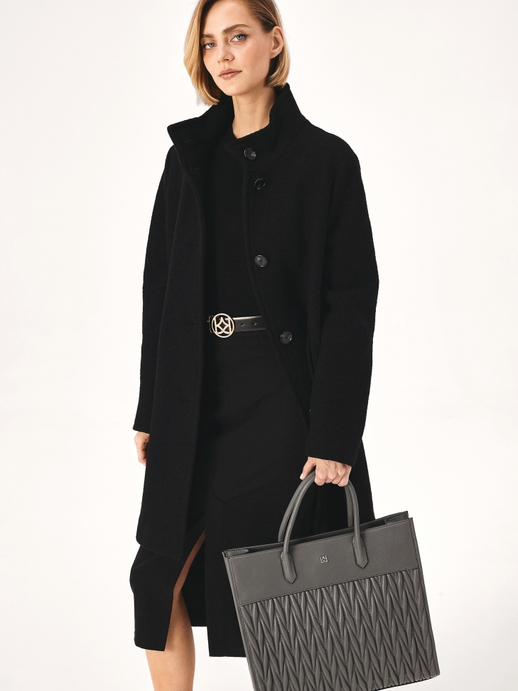 Duża szara torebka z uchwytami i pikowanym korpusem